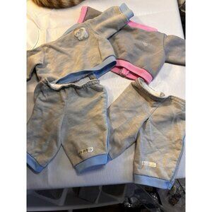 Vtg Cabbage Patch Kids Gray Kitty 1983 Coleco Blue Pink Trimmed Track Suit READ